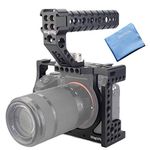 MagicRig A7iii / A7riii Full Camera Cage Rig and ARRI Locating Top Handle,with 5 Cold Shoe Mounts, 1/4" & 3/8" ARRI Holes, for Sony A7III /A73 /A7RIII /A7R3 /A7M3(A7R Mark III/ILCE-7RM3)