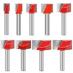 Bestgle 9pcs 6mm Shank Surface Planing Bottom Cleaning Router Bits CNC Cutter Engraving Woodworking Tools 10-32mm