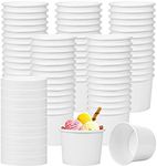 Hedume 75 Pack Ice Cream Cups with 75 Pack Lids, 8 oz Disposable Paper Dessert Bowls for Hot and Cold Food, Soup, Sundae, Frozen Yogurt