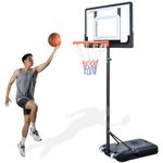 Ganggend Portable Basketball Hoop 5FT-7FT, Basketball Goal with Adjustable Height, Outdoor Indoor Basketball with 31.5" Shatterproof Backboard, Basketball with Fillable Base for Teenager Adult.