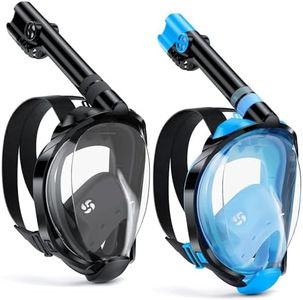 W WSTOO Full Face Snorkel Mask,Suitable for Beginners Dry Top Snorkeling Gear,Can Your Mouth or Nose to Breathe,180 Degrees Panoramic View,Anti-Fog Anti-Leak,Summer Travel and Vacationing Best Gifts