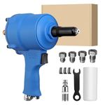 VORXEON Professional Self-Suction Pneumatic Rivet Gun Set 1000KGF,4 Sizes 2.4mm- 4.8mm (3/32"- 3/16") Auto-Feed Air Rivet Gun for Home, Industrial & Automotive Use