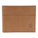 Carhartt Men's Bifold and Passcase Wallet, Durable Billfold Wallets, Available in Leather Canvas Styles Bag, Saddle Leather (Brown), One Size UK