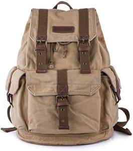 Gootium 21101KA Specially High Density Thick Canvas Backpack Rucksack,Khaki