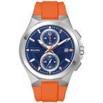 Bulova Marc Anthony Sport Strap Quartz Watch, Stainless Steel, Sapphire Crystal, Orange and Blue, Modern