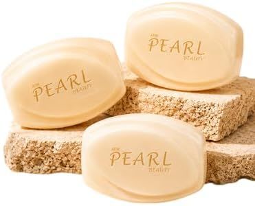 Pearl Whitening Soap with Kojic Acid & Papaya | Skin Brightening Bar for Dark Spots, Acne Scars, Pigmentation | Deep Cleanser for All Skin Types | 3 x 75g Soaps
