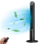 DORTALA 42" Tower Fan, Oscillating Fan with Remote Control, 3 Modes, Timer, 80° Oscillation, Quiet Bladeless Cooling Standing Floor Fans for Bedroom, Home Office, Black