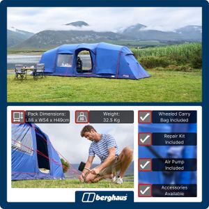 Berghaus Air 800 Nightfall 8-Person Tent – Inflatable Family Shelter