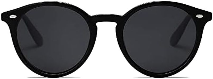 SOJOS Retro Round Polarized Sunglasses for Women Men Classic Vintage Sunnies SJ2069 with Black/Grey