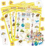 ADELULU 30 Players Bible Bingo Game for Vacation Bible School Christian Sunday Church Game Bible Activities Easter Gifts Family Open Day Supplies