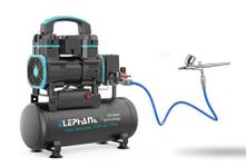 Elephant 1.2 HP Oil Free & Noiseless Air Compressor 8 Litre with Airbrush AB-19 and PU Pipe (AC08DC-AB19)
