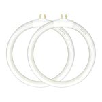 (2pack) 4.75’’ T4 Type 12W 6400K Circular Bulb Replacement for Magnifier Desk Light,Vanity Magnifying Makeup Mirror,Daylight 6500K Fluorescent Lamp