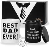 Philivivi Gifts for Dad, Mug for Father, Candle for Dad, Best Dad Ever Coffee Mug with Keychain for Birthday Christmas Gifts from Daughter Son, Fathers Day Gift