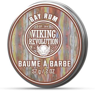 Viking Revolution - Baume a Barbe - Cire Après Shampoing Sans Rinçage pour Hommes avec Huile d'Argan & Jojoba - Coiffe, Renforce & Adoucit Barbe & Moustache - Parfum de Rhum de Baie - 57g