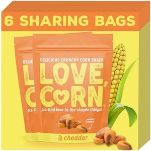 LOVE CORN Cheezy 4oz x 6 bags - Delicious Crunchy Corn - Healthy Family Snacks - Gluten Free, Kosher, NON-GMO - Alternative for Chips, Nuts, Crackers & Pretzels - Perfect for Charcuterie Boards