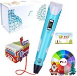 3D Pen for 3D Printing Pen Stylo 3D Doodler Pen 3D Drawing Pen 3D Writing Pen fo Include 12 Colors PLA Filament Refills with Charger