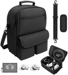 YRXVW Large Carrying Case for Meta Oculus Quest 3s/3/2, for BOBOVR/Kiwi Battery Head Strap, Waterproof & Drop-Resistant VR Accessories Carrying Bag Ideal for Travel & Home Storage (Deep Black)