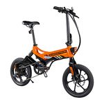 SWAGTRON Eb7 Elite Electric Rear All-Mountain Bike,Removable Battery&7-Speed Gear Shift,Pedal-Assist Ebike With Suspension 350W Motor,48 Cm Frame,16 Inches Wheel For Unisex (Orange,Over 23 Years)