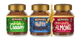 Beanies|Instant Flavoured Coffee |Irish Cream 50g, Nutty Hazelnut 50g, Amaretto Almond 50g|Low Calorie, Sugar Free|Pack of 3