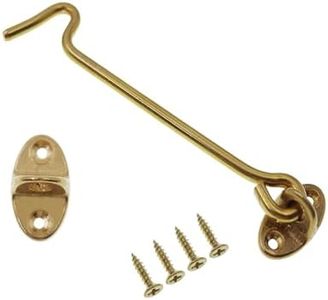 2 Pack Barn Door Latch,TTZEZE 3''Barn Door Lock,Heavy Duty Solid Thicken Copper Gate Latch Lock,Add More Security and Privacy.Cabin Hook and Eye Latch Best Golden,150mm/5.91''