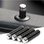 4 Pcs Car Door Lock Knobs, Universal Vehicle Interior Modification Accessories, Decorative Cover for Car Rod Bolt, Carbon Fiber Auto Door Lock Pin Covers (Black)