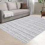 RUGSREAL Boho Area Rug Indoor Machine Washable Moroccan Stain Resistant Non-Shed Carpet Non-Slip Throw Area Rug for Living Room Bedroom, 3' x 5'