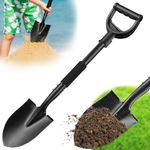 Shovel, Small Garden Shovels for Digging Gardening Heavy Duty, 31 inches Kids Metal Shovel with D-Handle, Round Point Blade, Comfort Grip, Camping, Off Road, Sand Beach Short Mini Spade