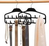 HYMIKO 2 Pack Tie Hanger Belt Tie Jewellery Rack Accessory,360 Degree Rotating Tie Hanger Space Saving Organizer with 11 Sturdy Hooks for Belt,Bow Tie,Scarf and Hat (Black)