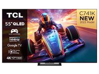 TCL 55C741K 55-inch QLED Television 144Hz Full Array Local Dimming 4K UHD Smart TV Google TV Dolby Vision & Atmos Motion clarity Hands-Free Voice Google assistant & Alexa with AMD FreeSync Premium Pro