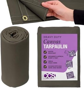 Extra Heavy Duty Waterproof 21 Ounce Canvas Tarp by CCS CHICAGO CANVAS & SUPPLY – Extra Durable Camping Tarp Cover with Rustproof Grommets, Industrial & Commercial Use, Olive Drab, 12 by 20 Feet