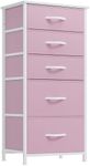 YITAHOME 5 Drawers Dresser - Fabric Dresser, Organizer Unit for Living Room, Closets(Pink)