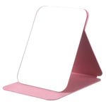 ONICORN® Foldable Makeup Mirror with Stand, Compact Portable Folding Free Standing Travel Vanity Mirror, Frameless PU Leather (Round Edge Pink 1 PCS)