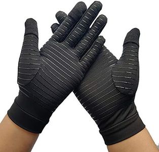 Touch Screen Full Finger Arthritis Gloves Copper Infused Compression Gloves for Arthritis for Men and Women Hand Compression Arthritis Gloves for Everyday Support (Large)