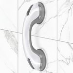 Shower Handle 1 Pack Grab Bars for Bathtubs & Showers,12 inch Grab Bars for Bathroom with Strong Hold Suction Cup,Balance Bar Safety Hand Rail for Injury,Senior,Elderly Grey