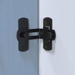 KAFENDA Barn Door Bathroom Lock Flip Pocket Door Lock Screen Door Stopper Lock Hook Eye Lock Bi-Fold Door Lock