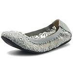 Ollio Women's Shoes Floral Embroide