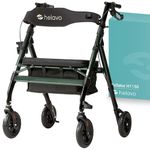 Helavo Heavy Duty All Terrain Walker - Extra Wide Bariatric Outdoor Rollator for Seniors - 500 lbs Weight Capacity