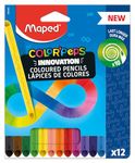 Maped COLOR'PEPS INFINITY COLOURED PENCILS - 12 COLOURS - 100% COLOURED LEAD - NO SHARPENING NECESSARY - 100% USEABLE, ZERO WASTE