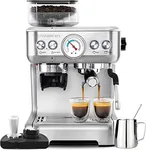 CASABREWS Espresso Machine with Grinder, Barista-Style Cappuccino Maker with Milk Frother Steam Wand, Professional Coffee Maker with Removable Water Tank for Cappuccinos, Lattes, and Macchiatos