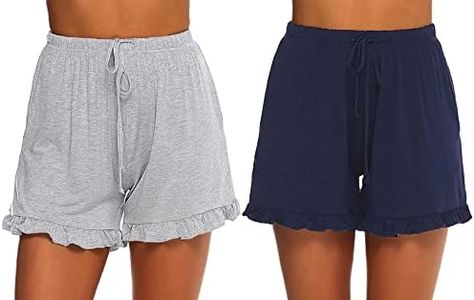 Prosoft&Hawiton Women's Pajama Super Soft Boxer Shorts Stylish Track Shorts with Drawstring & Pockets