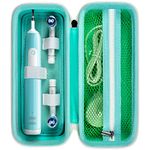 Case Compatible with Philips Sonicare ProtectiveClean 4100, 1100, 5100, 6500, 7500/ Oral B Pro 1000 Electric Toothbrush, Travel Toothbrushes Holder Containers for Replacement Heads&Accessories - Green