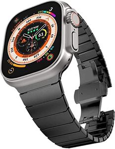 Alimingyan Stainless Steel Band for Apple Watch Ultra Band 49mm 45mm 44mm 42mm, Metal Strap with Folding Clasp for Apple Watch Series 8 7 6 5 4 3 2 1 for Men (Space Black)