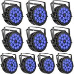 200W LED Par Lights Stage Lights RGBW Party Lights dmx512 Disco Wash Light for Wedding Parties Church Club DJ Halloween Live Lighting Show (10 Packs)