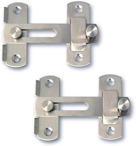 Alise 2 pcs Flip Latch Gate Latches,4 inch Safety Door Lock for Barn Wood Fence Sliding French Doors, Stainless Steel Gate Hardware,MS9001-2P Brushed Nickel(Pack of 2)