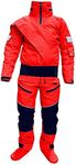 Dry Suits for Men in Cold Water Water Rescue Suit with Detachable Hood for Whitewater Canyoneering Kayaking Exploring (Red, Medium)