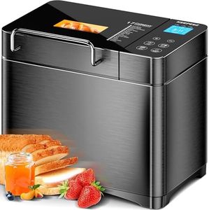 2.2LB Bread Maker, 17-in-1 Automatic Bread Machine Dual Heater Bakery-Style, Smart Touch Panel Beginner-Friendly, Healthy Ceramic Pan, Nut Dispenser, 15H Timer, gluten free, Dough Maker, Jam, Yogurt