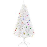 HOMCOM 6ft Artificial Christmas Tree, Indoor Home Xmas Holidays Décor with Ornament, White