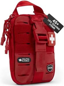 My Medic Sidekick Pro - Camping Hiking and Backpacking First Aid Kit - 70 Items with Tourniquet - HSA and FSA Eligible - Small Ifak Great for Travel or Motorcycle - Portable Emergency Kit – Red