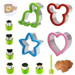 Sandwich Cutter, 10pcs Cookie Cutters Set for Kids, Bread Cutters Biscuit Cutters Vegetable Fruit Cutters Sandwich Cutters Stainless Steel Dinosaur Mouse Heart Star Shaped Mold