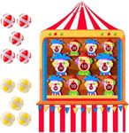 TEASIK Carnival Birthday Party Decorations - Dart Board with 10 Sticky Balls,Felt Cloth Circus Theme Party Decorations, 19.1x13.4 Inches Fun Outdoor & Indoor Family Game for Birthday